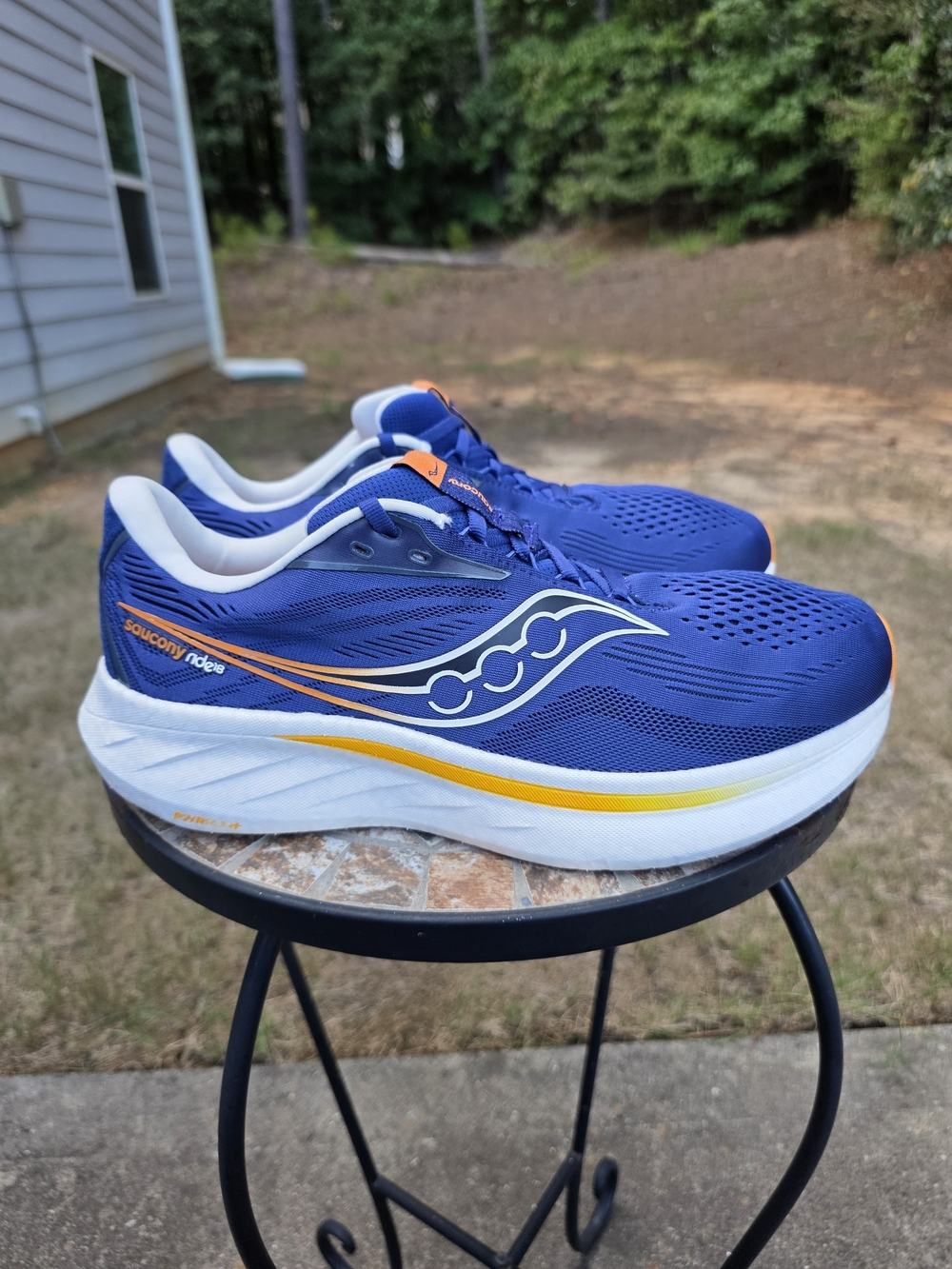 Saucony Ride 18 S21001-163 Aquarite/Peel Running Shoes Men Size 10 Wide Worn 4x